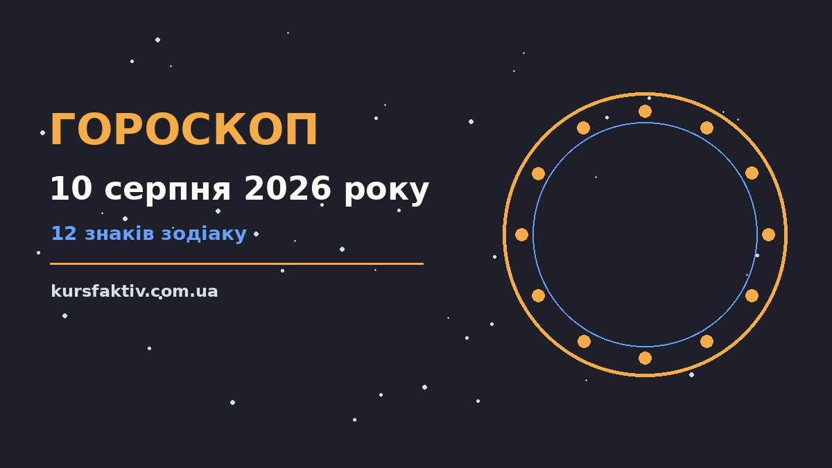 Щоденний гороскоп на 10 серпня 2026 року: настрій, справи та фінанси