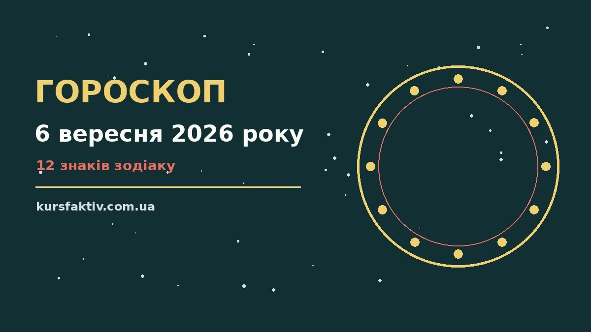 Гороскоп на 6 вересня 2026 року: справи й почуття цього дня про настрій, справи та гроші
