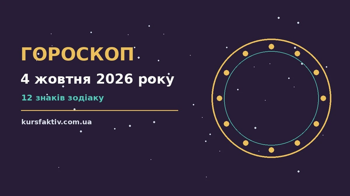 Гороскоп на 4 жовтня 2026 року: настрій, справи та гроші неділі