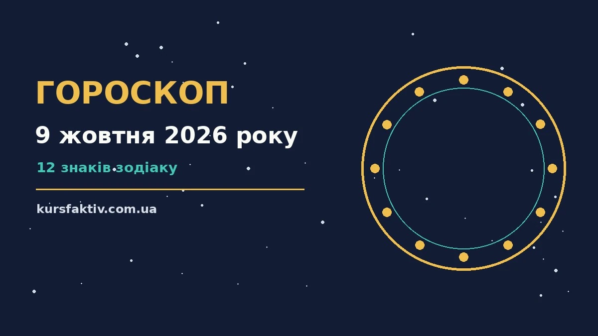 Гороскоп на 9 жовтня 2026 року: настрій, справи та гроші для всіх знаків Зодіаку